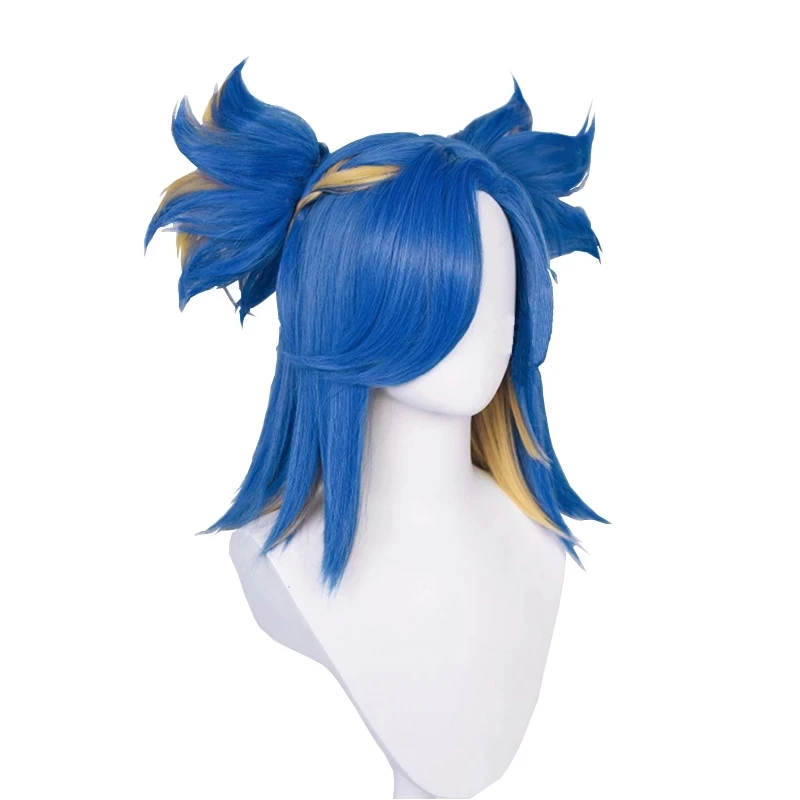 Neon peruca jogo de néon valorant neon cosplay peruca 40cm cor mista mulher perucas cosplay resistente ao calor do cabelo sintético