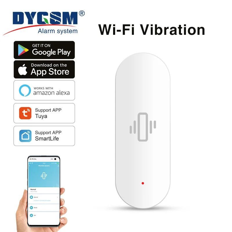 

Tuya WiFi Smart Vibration Sensor Drop Detection Smart Life APP Real-Time Motion Shock Alarm History Record For Alexa