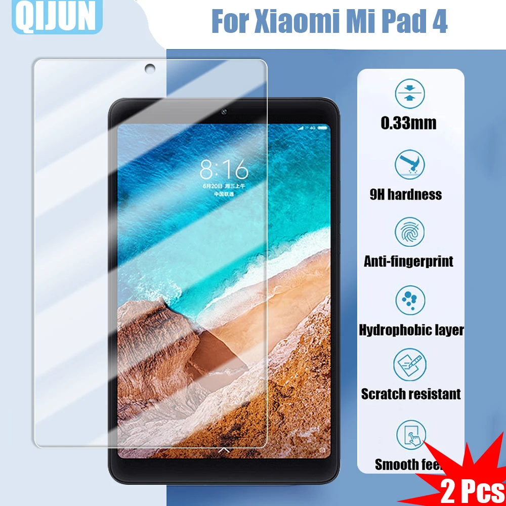 

Tablet Tempered glass film For Xiaomi Mi Pad 4 th 8.0" 2018 Explosion proof and scratch resistant waterpro 2 Pcs Mipad pad4 4th