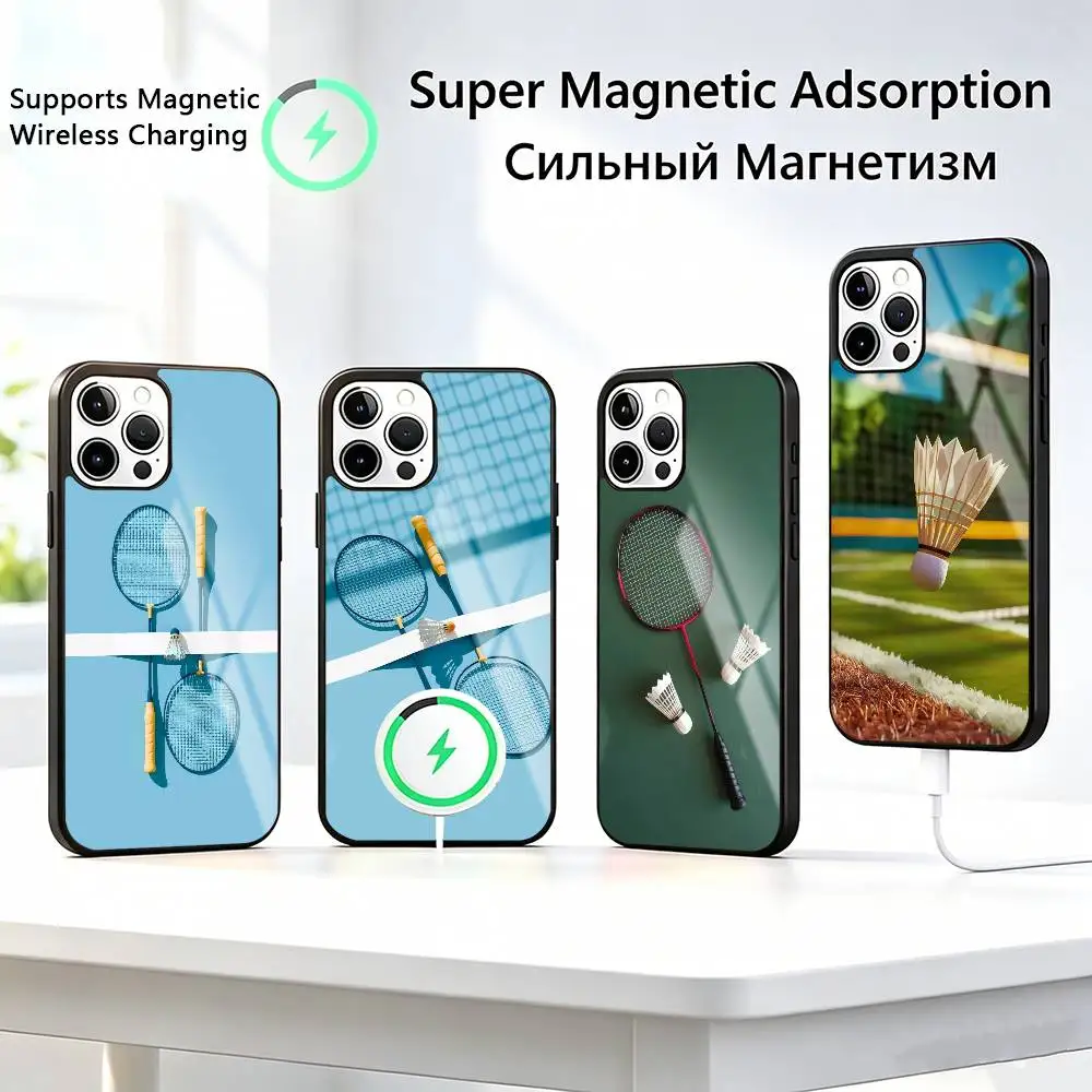 Sport Badminton C-Cools Phone Case For iPhone17,16,15,14,13,12,11 Plus,Pro Compatible with magnetic wireless charging
