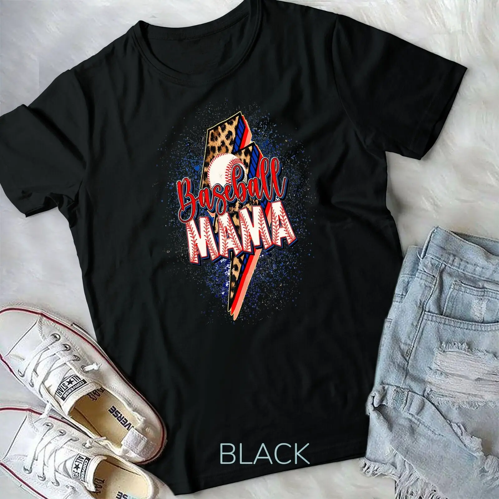 

Baseball Mama Shirt Cheetah Leopard Retro Sport Clipart T-Shirt Unisex T-shirt