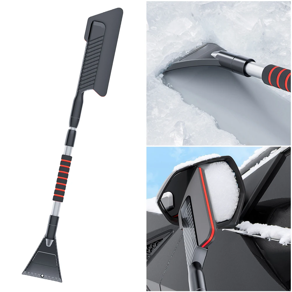 3 In 1 Extendable Ice Scraper Multifunctional Front Windshield Ice Scraping Defrost Broom Universal for Car Vehicle Snowmobiles