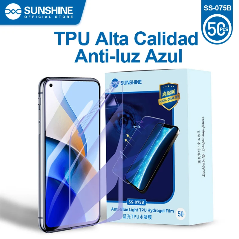 SUNSHINE 50 Stück SS-075 TPU flexible Hydrogelfolie für Schneidemaschine SS-075B 075E 075S Sichtschutzscheibenschutz mit 55 Schnittzeit