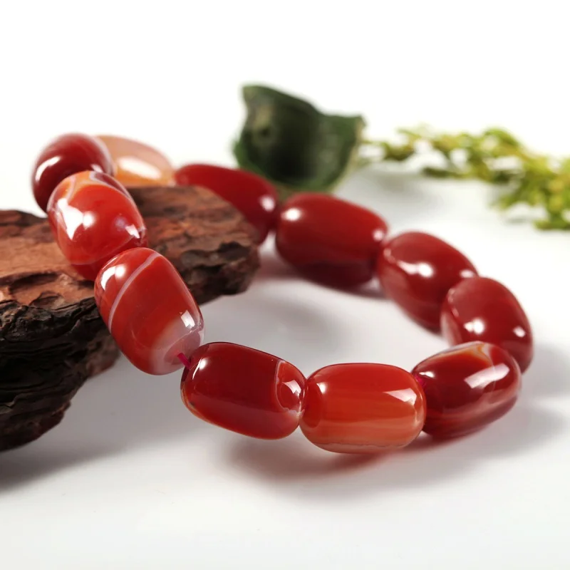 13-13.5mm Natural Genuine Agate Bracelet Sardonyx Agate Bracelet Casual Jade Bracelet Bracelet Bracelet Bracelet