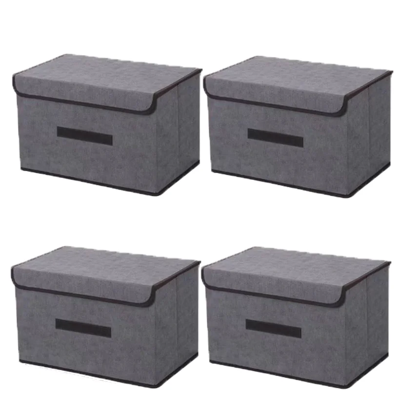 4 Pcs Foldable Storage Box Clothing Debris Storage Box Dustproof Storage Box with Cover