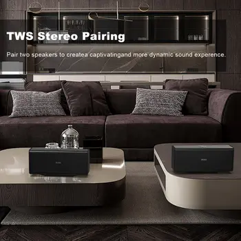 DOSS Domácí Bluetooth reproduktor 80W Výkonný zvuk Basový subwoofer Soundbox TWS Stereo párování 18 hodin přehrávání Bezdrátové reproduktory 10 nejlepší prodej objem Gigaworks T3 - №6