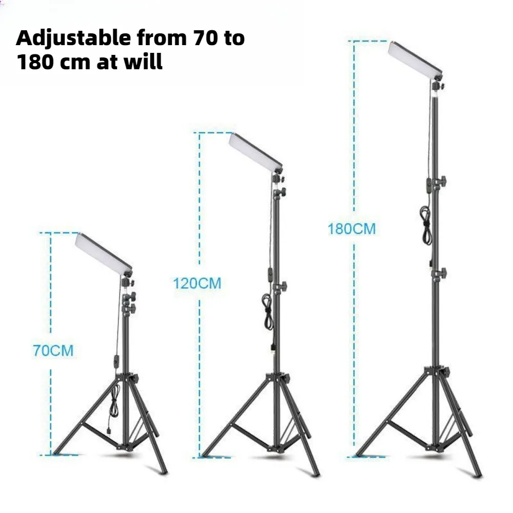Foldable Adjustable Outdoor Picnic Light Portable Camping Light 360-degree Rotating LED Work Light with Bracket Tripod Spotlight
