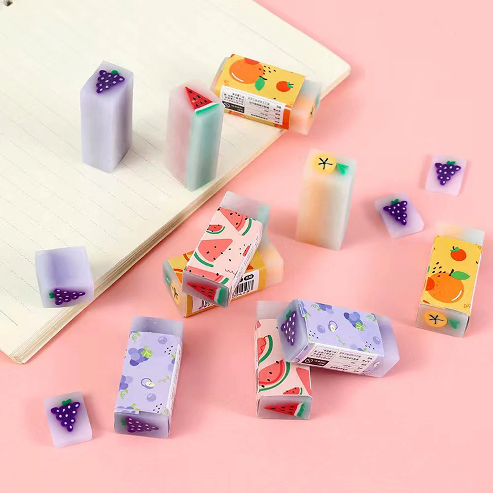 

2 Pcs/lot kawaii cartoon Fruits Eraser Rubber Pencil Eraser Primary Student Prizes Promotional Gift Stationery