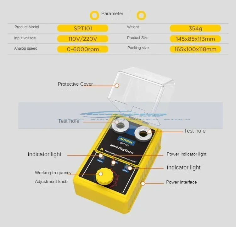 220V110V Automotive Spark Plug Jump Test Instrument Double Hole High Pressure Package Ignition System Test Bench Diagnostic Tool