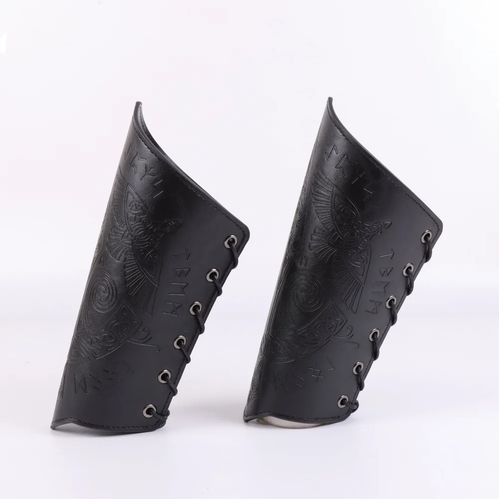 القرون الوسطى القوطية درع قفازات واسعة الأصفاد دعامات درع مدفئات للذراع عصر النهضة القراصنة فرسان بولي Leather الجلود الدانتيل متابعة معصمه #6