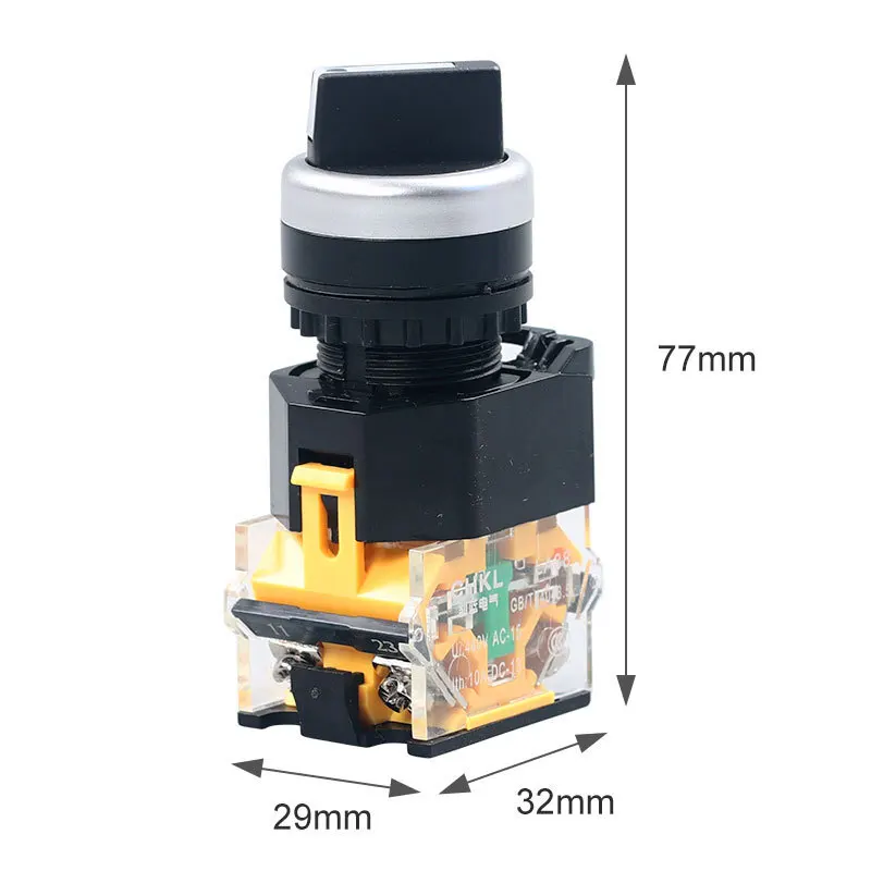 LA38-11X2 22mm Rotary Knob Switch 1NO1NC/2NO LA38-20X3 Self-locking Self-reset Switches 2/3 Positions Selector Switch 10A 400V
