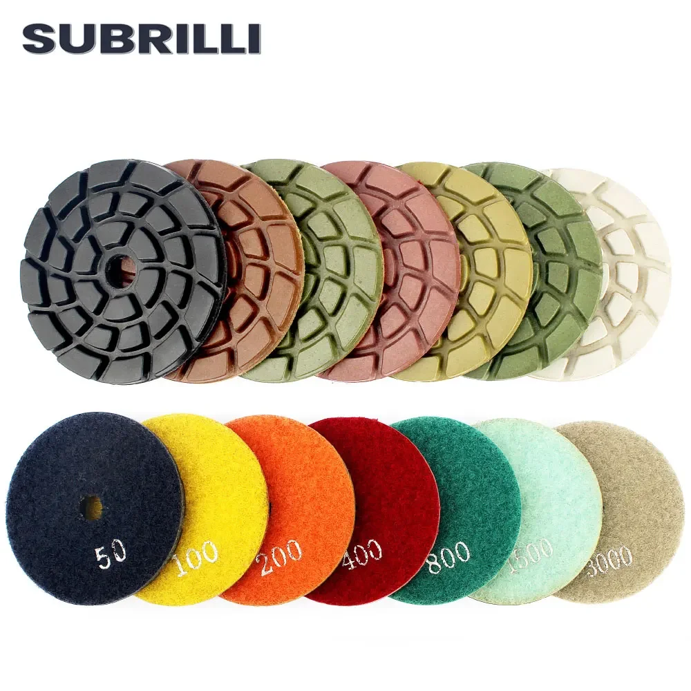 SUBRILLI 3 "الماس الطابق قرص الطحن ملموسة تجديد الرملي وسادة الراتنج السندات طحن عجلة تلميع أداة جلخ