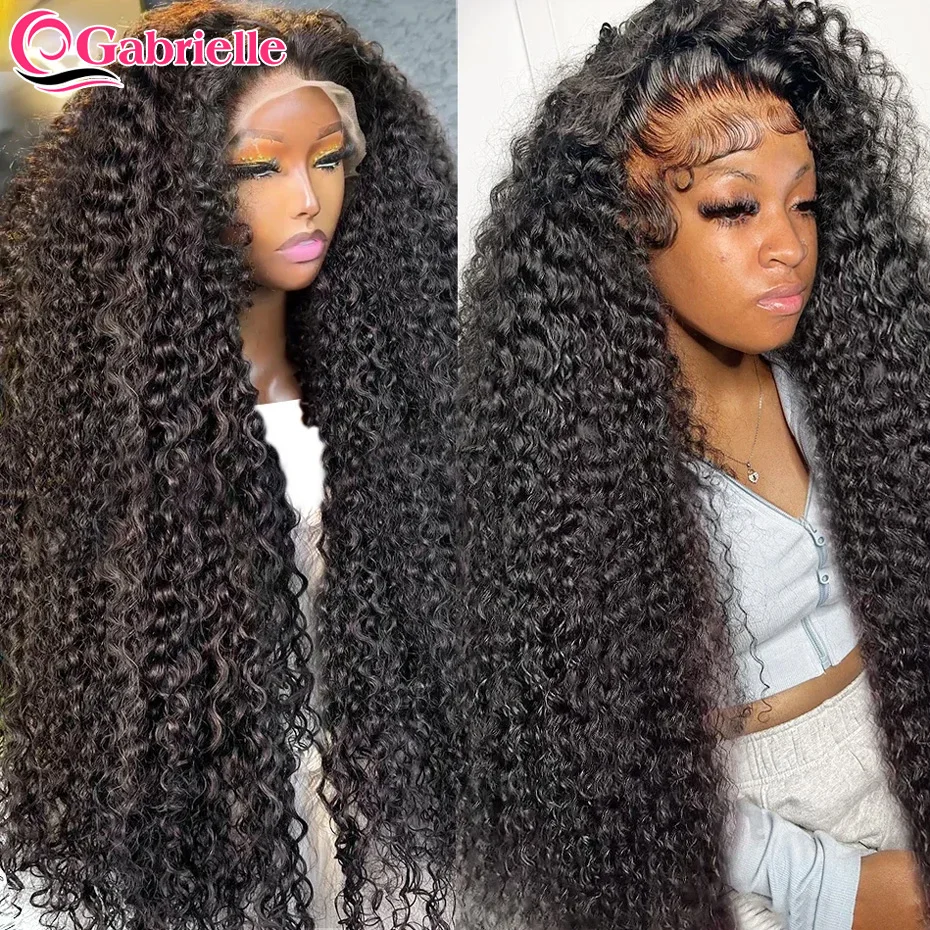 Gabrielle Curly Lace Frontal Wigs Human Hair 13x4 Transparent Lace Front Human Hair Wig for Women Pre-plucked Glueless Remy Hair