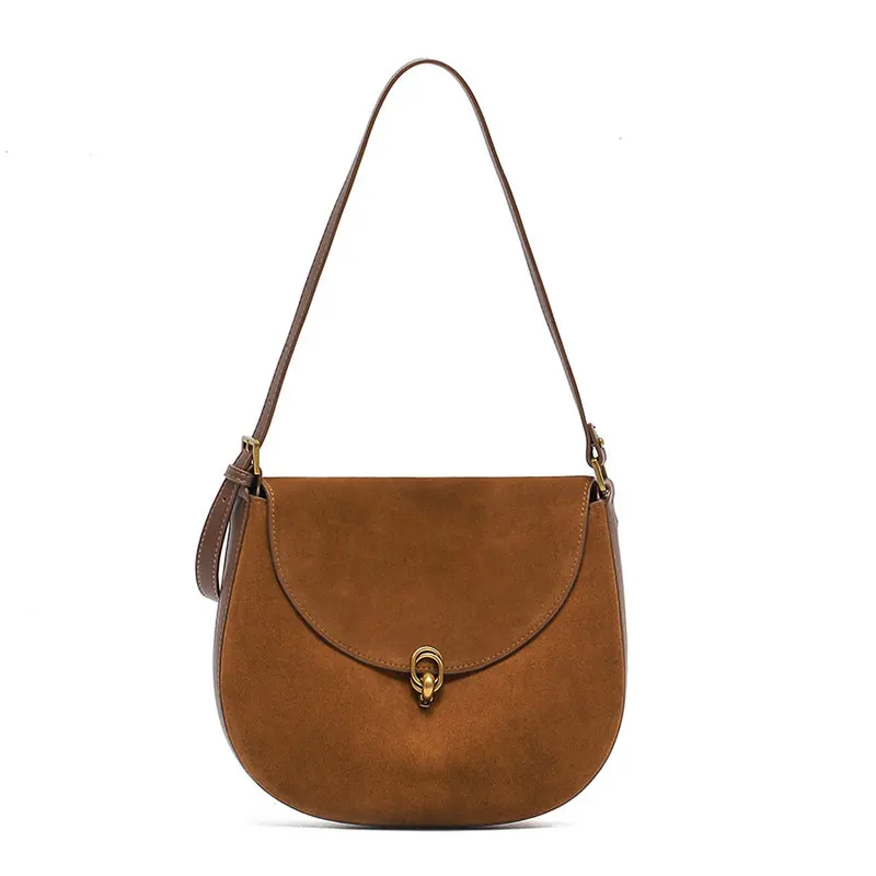 

Luxury Designer Women's Bag Fashionable Suede Leather Women Shoulder Bags High Quality Nubuck Cowhide Versatile Crossbody Bag