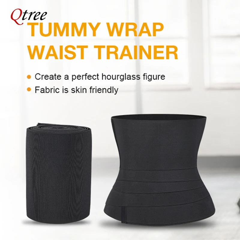 Qtree-Snatch Me Up Bandage Wrap para Mulheres, Bainha Emagrecedora, Barriga Bandas, Body Shaper, Espartilho, Cinto Aparador De Barriga, Shapewear, Waist Trainer