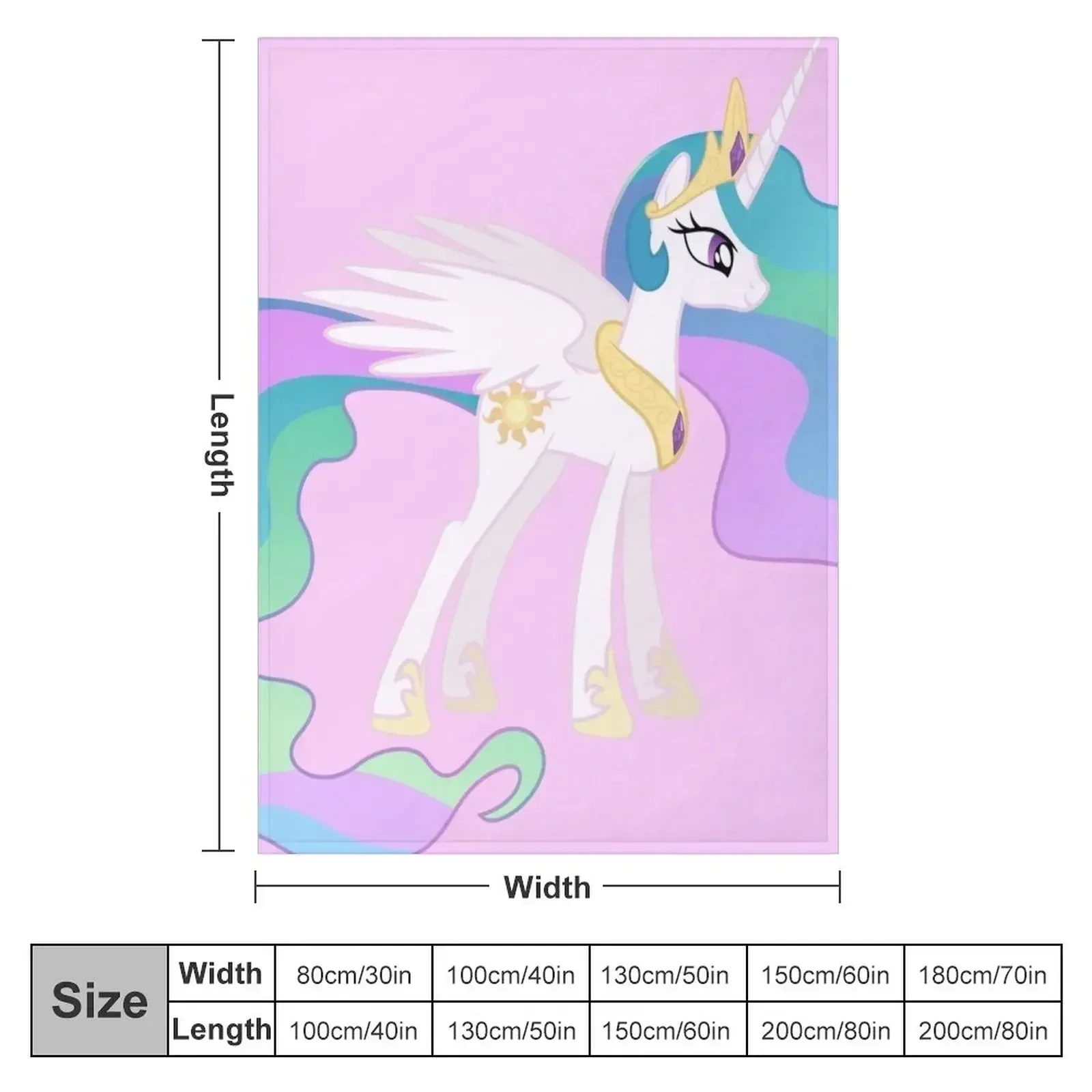 Princess Celestia Throw Blanket Blankets For Baby Cute Plaid Multi-Purpose Blankets