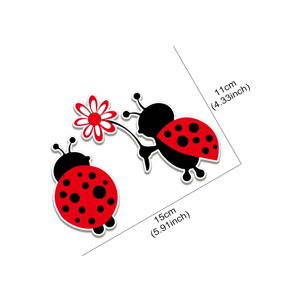 Ladybug Love Cute Waterproof Sticker, Creative Vinyl Decal for Car Laptop Decor