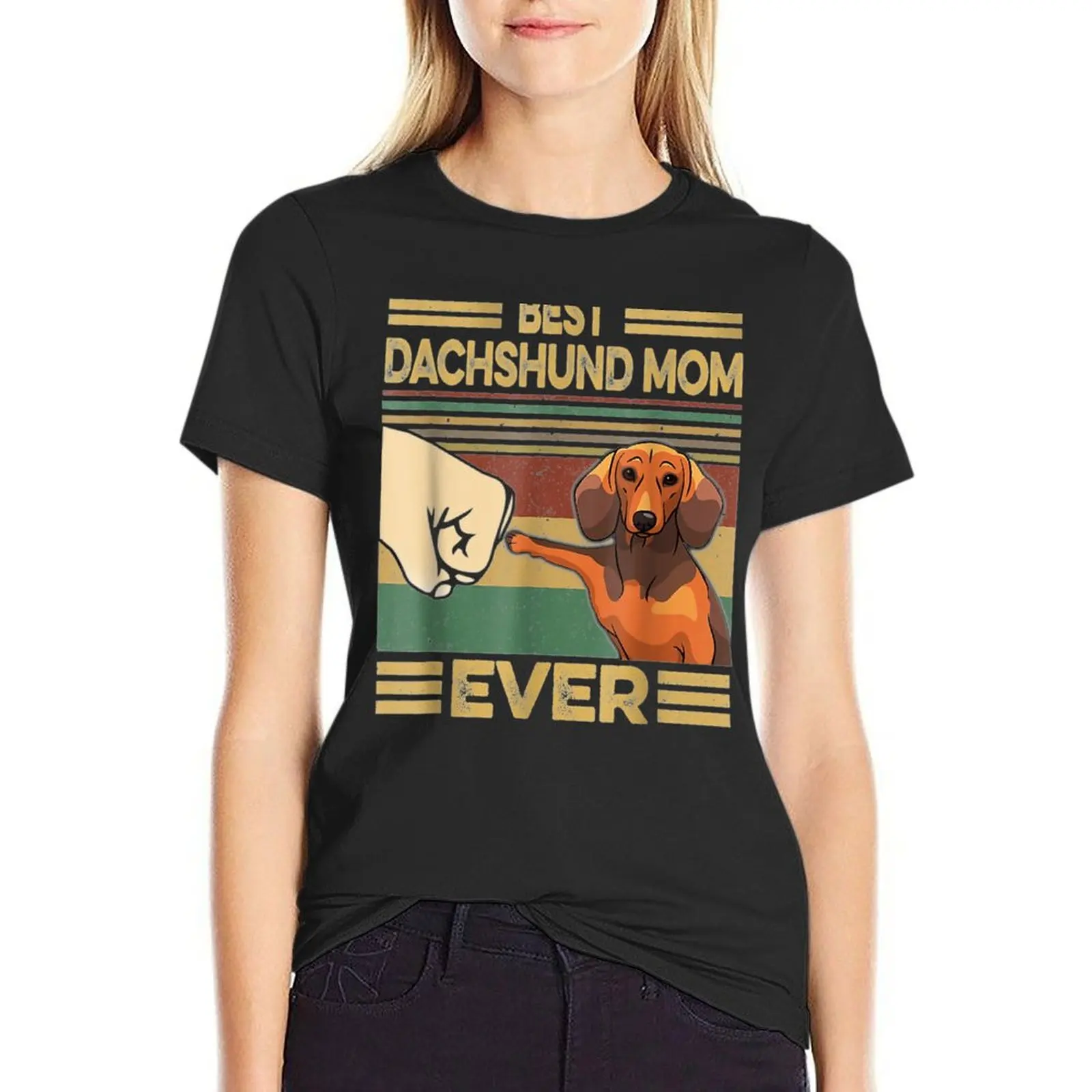 

Vintage Best Dachshund Mom Ever Dog Lover For Mother'S Day T-Shirt quick-drying Blouse plus sizes cropped t shirts for Women