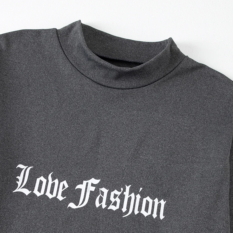 1/3 قطعة الرجال طويلة الأكمام أعلى منتصف الرقبة تي شيرت الشباب الخريف والشتاء الرياضة غير رسمية مريحة حجم كبير العصرية داخل #6