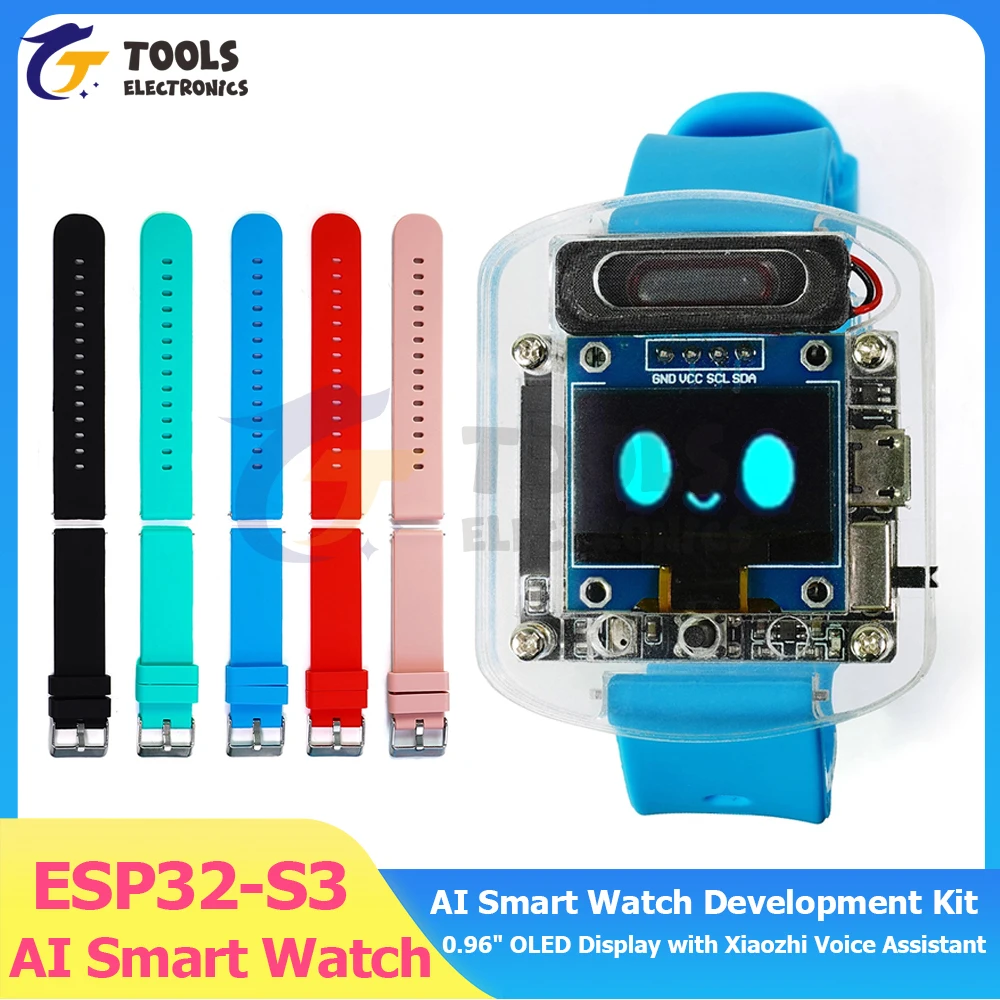 

ESP32-S3 AI Smart Watch Development Kit - 0.96" OLED Display with Xiaozhi Voice Assistant for Artificial Intelligence Dialogue