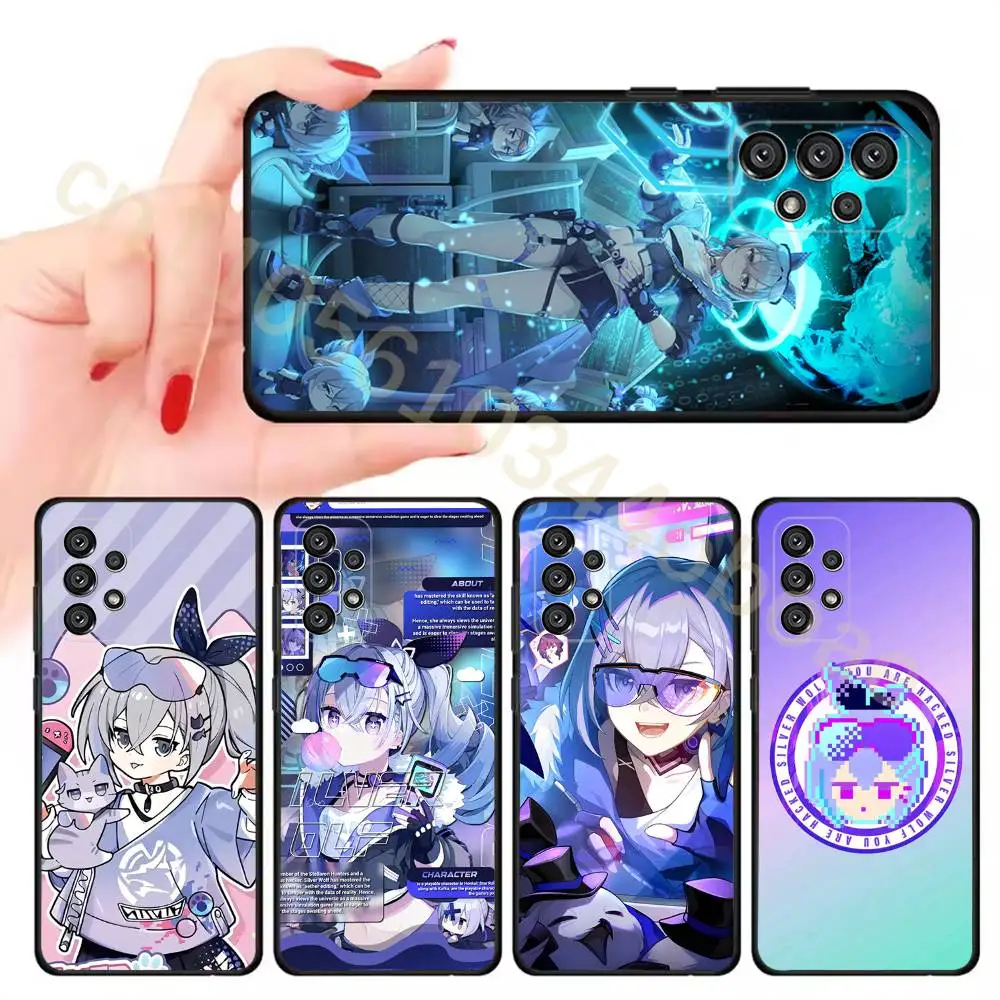 

Honkai SP Silver Wolf Phone Case For Samsung Galaxy A13,21s,22,31,32,52,53,71,80,A91 Soft Black Shell