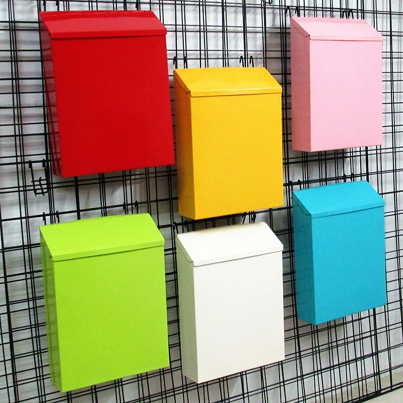 WW creative iron with lock mailbox, suggestion box wall pastoral style mailbox