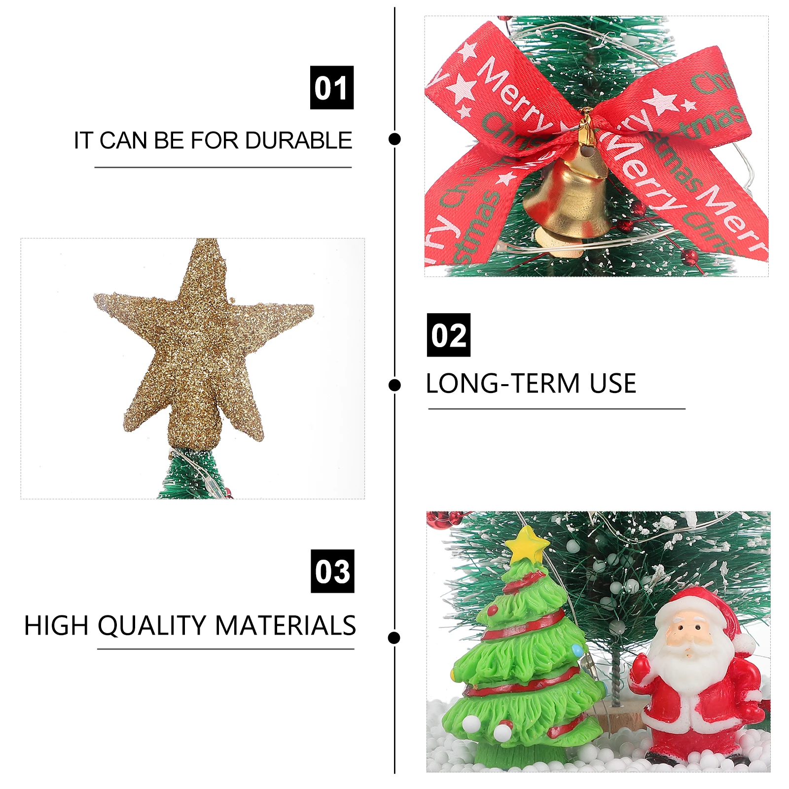 

LED Light Ornaments Desktop Adornment Xmas Gift Mini Christmas Glass Luminous Decor Tree Creative