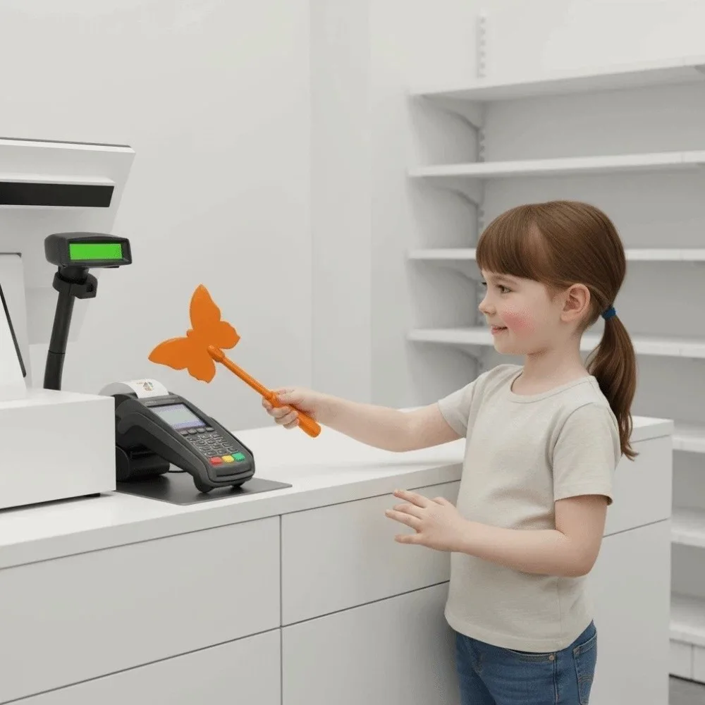 

Creative 3D Printed Wand Tap To Pay Portable Detachable Contactless Payment Sleeve Funny Cute Butterfly Magic Wand Holder