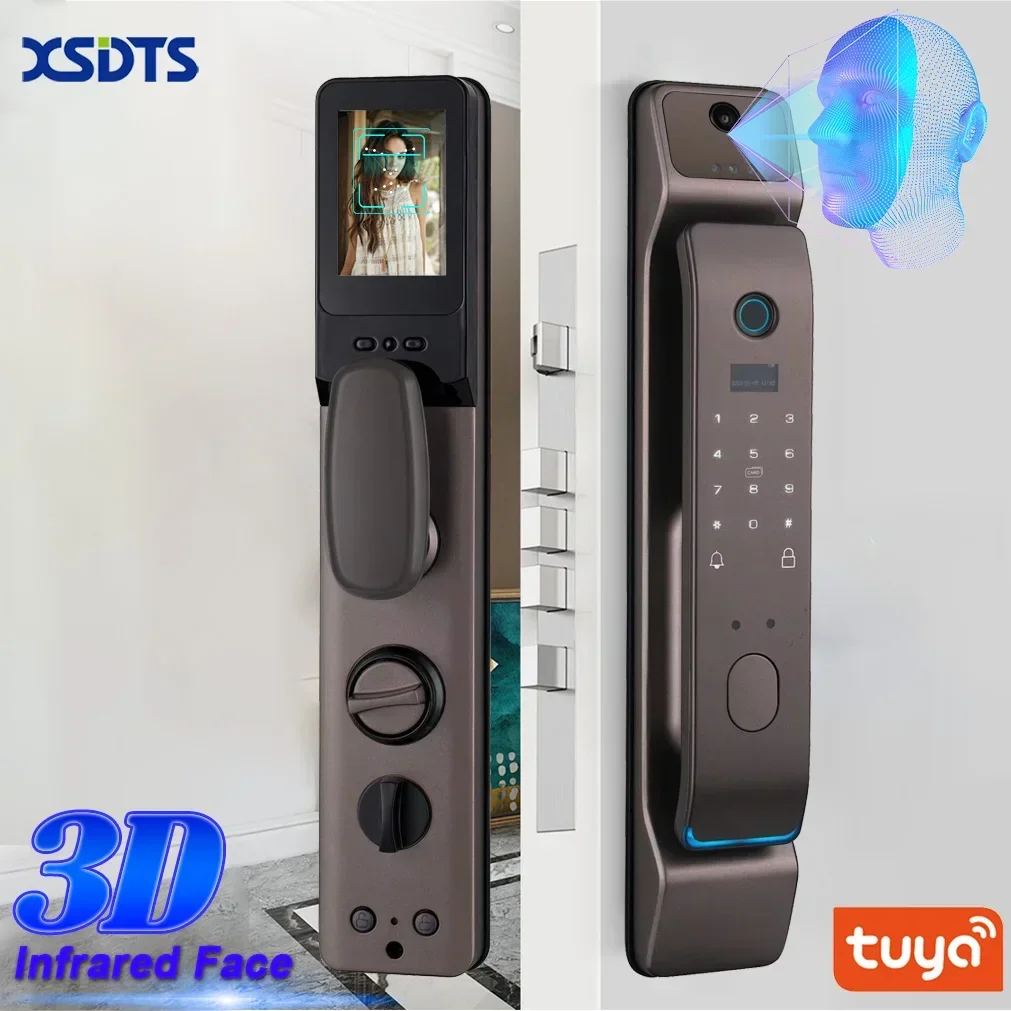 Smart Face ID Lock 3D Face Recognition Door Lock Work With WIFI APP Remote Unlock Capture Photo