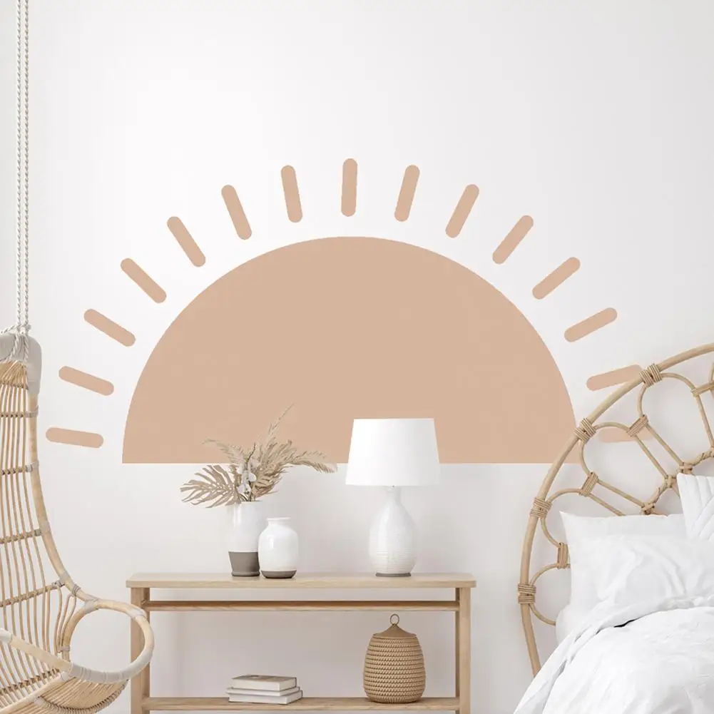 1 Sheet Chic Wall Sticker Moisture-proof Removable Flexible Easy to Stick Sun Pattern Wall Sticker