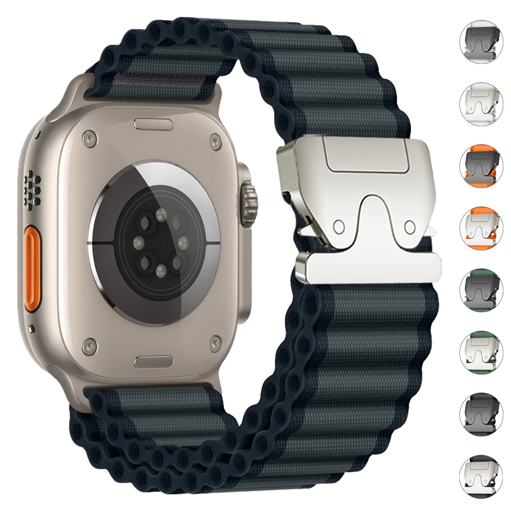Nylon Woven Loop Strap for Apple Watch Ultra Band 49mm 46mm 45mm 44mm 42mm Sport Watchband Bracelet iWatch series 10 9 7 8 6 5 4