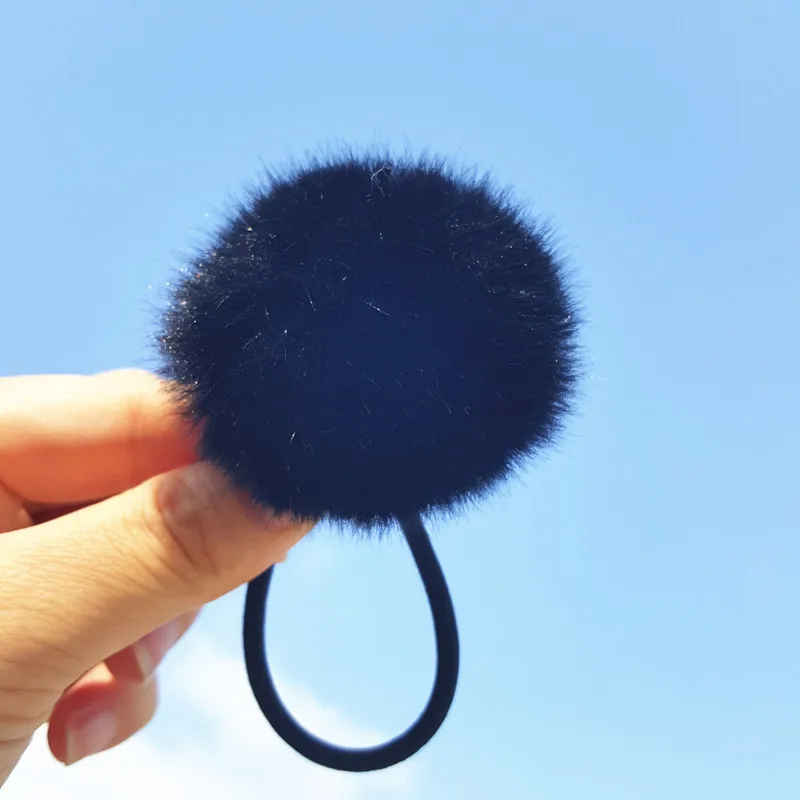 Kawaii Furry Ball Elastic Hair Bands