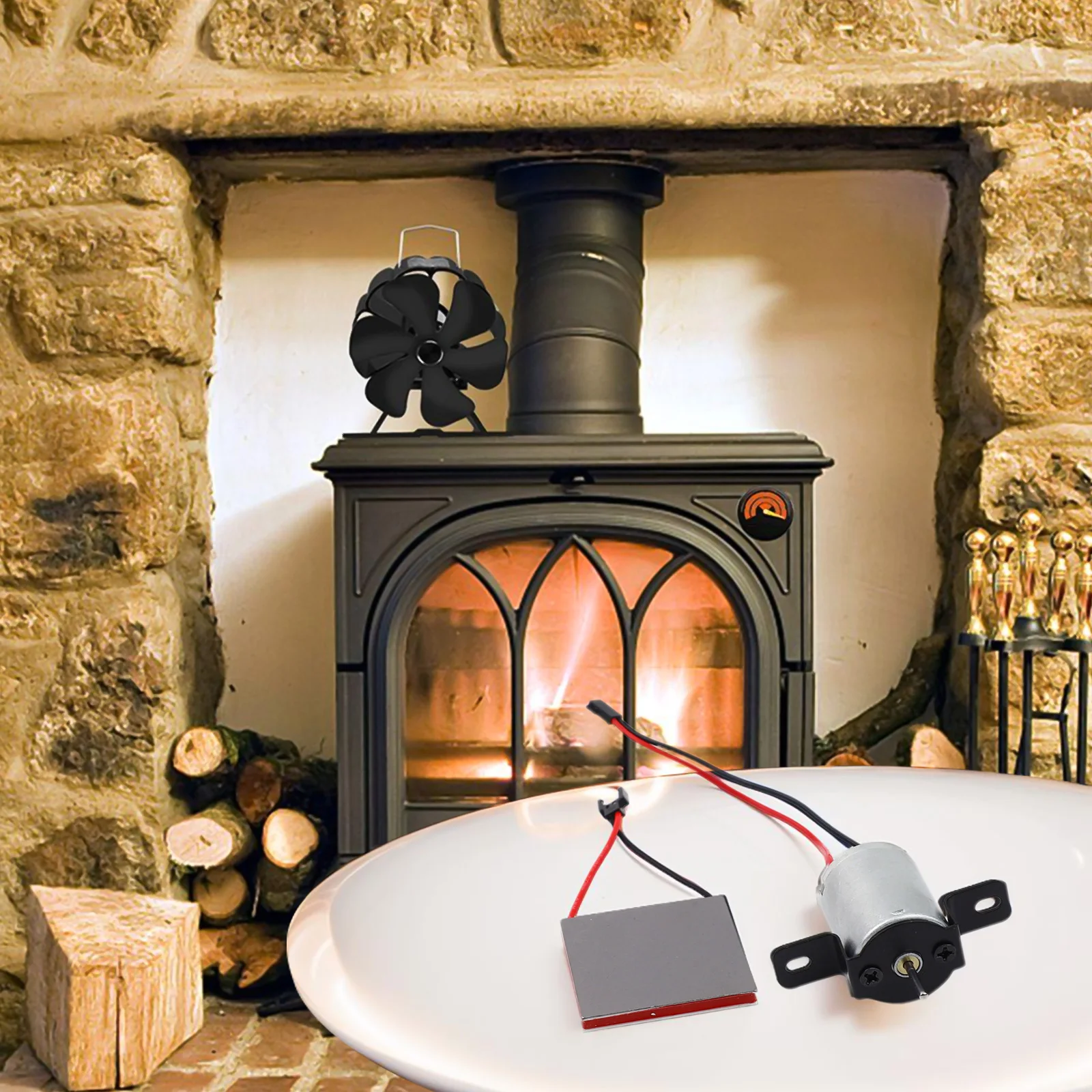 Fireplaces Accessories Home Motor Home Improvement Light Weight Portable Repair Part Replacement 1 Set Fireplace Fan