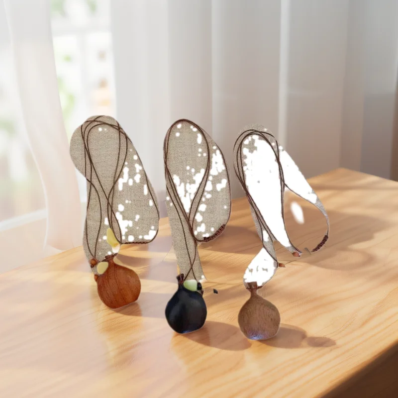 لطيف قابل للتعديل حبل سلسلة الخشب الإبريق قلادة طويلة بني / أسود للنساء الفتيات - فكرة هدية عيد ميلاد