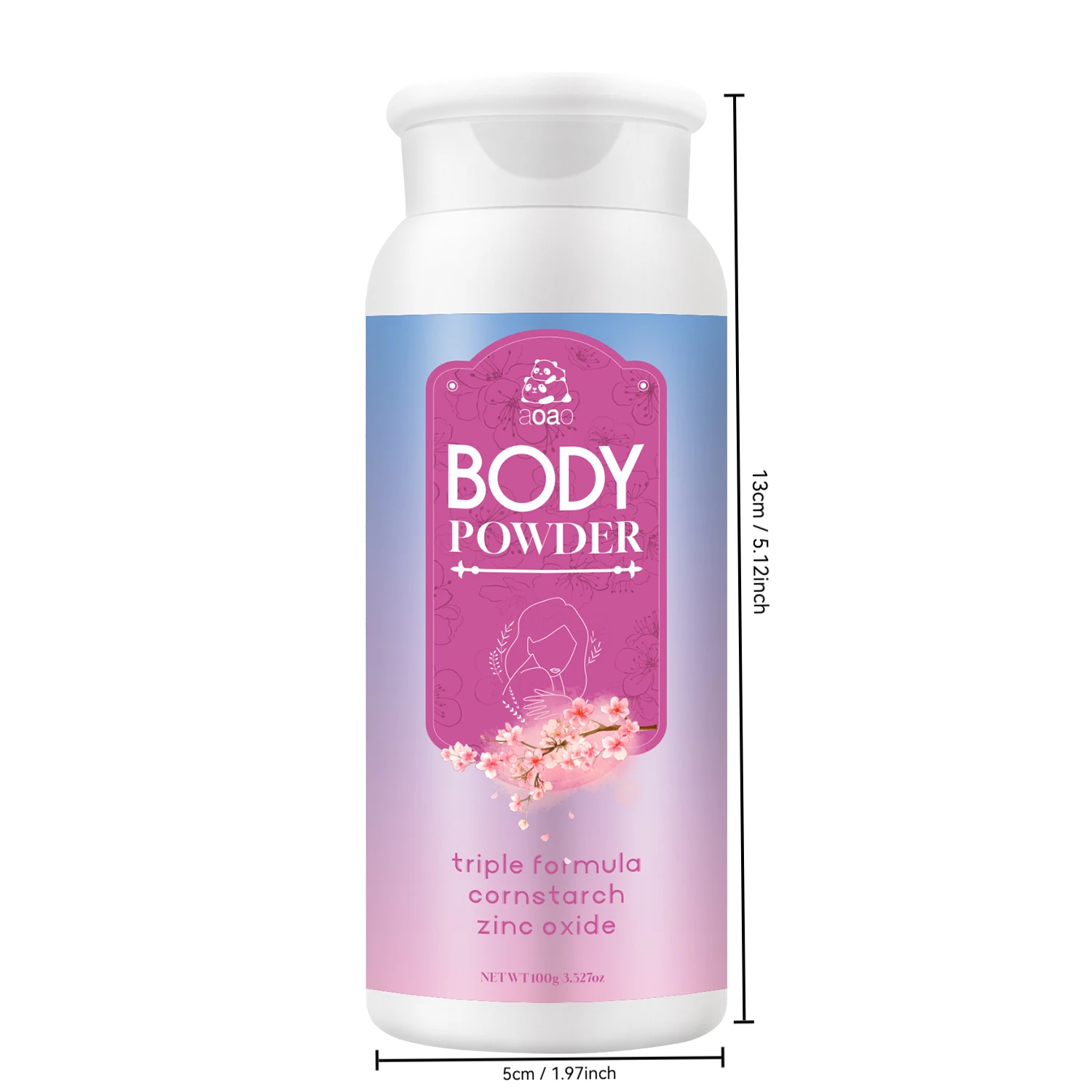aoao Sakura Cherry Blossom Body Powder-Natural Corn Starch & Zinc Oxide with Aloe Vera & Chamomile, Fresh Floral Scent