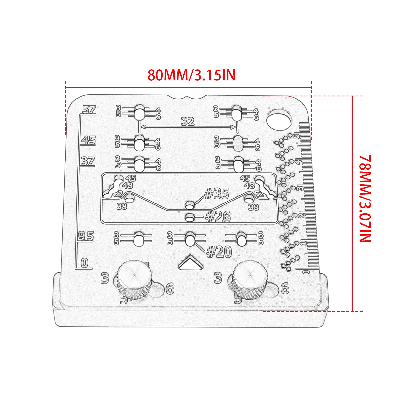 1 قطعة المفصلي خزانة الدقة الرقصة ، مسافة الحفر قابل للتعديل 35 مللي متر دليل الحفر أخفى المفصلي الرقصة ، لمسافة 45 مللي متر/48 مللي متر/52 مللي متر