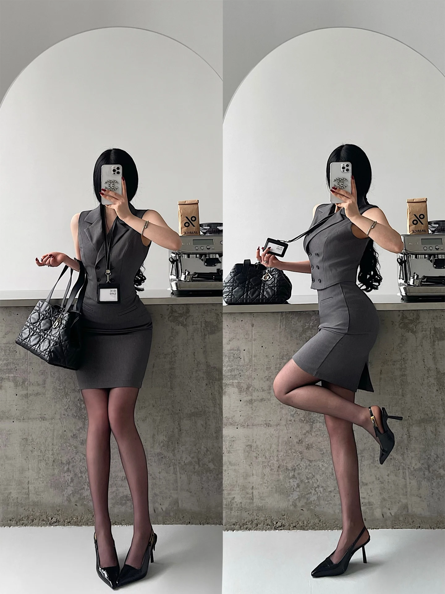 Young Girl High Waist Vest Top Double Breasted Suit Set OL Style Trendy Chinese Brandless Women's Fashion Spring Collection