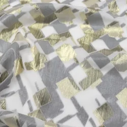 Unique Shiny Irregular Geometric Block High Quality Comfortable Silk Metallic Line Fabric for Women Cloth Evening Dress Costume