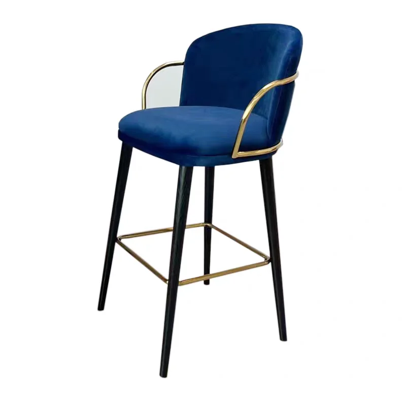 

# Modern Light Luxury Wood Bar Stool for Commercial Dining-Durable High Stool with Club Style