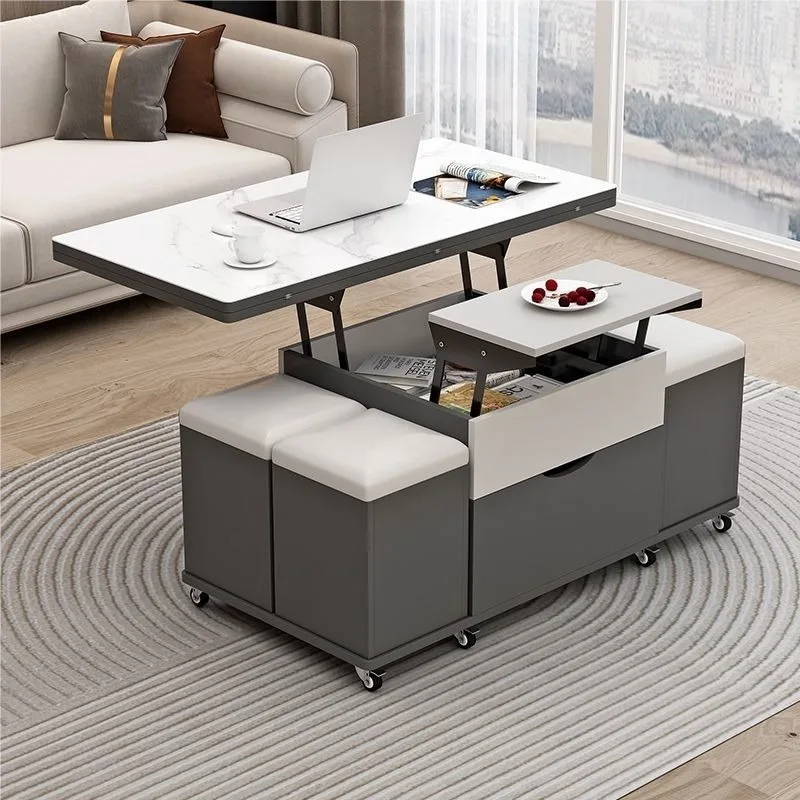 

Organizer Foldable Coffee Table Frame Kitchen Hardcover Storage Coffee Table Square Design Meubles De Salon House Accessories