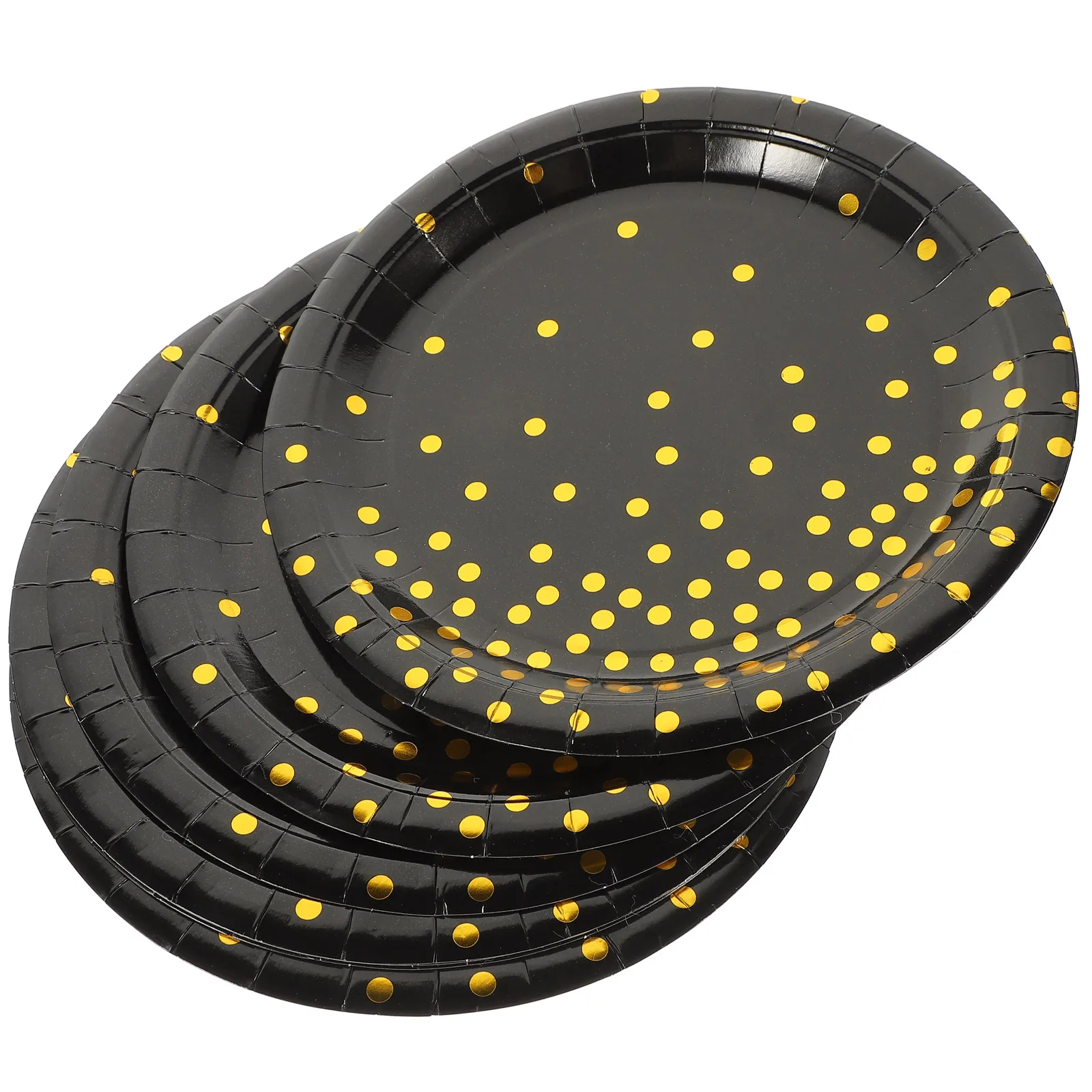 

16pcs Black Paper Plates Disposable Tableware Sturdy Party Supplies Solid Color Wedding Birthday Family Gathering