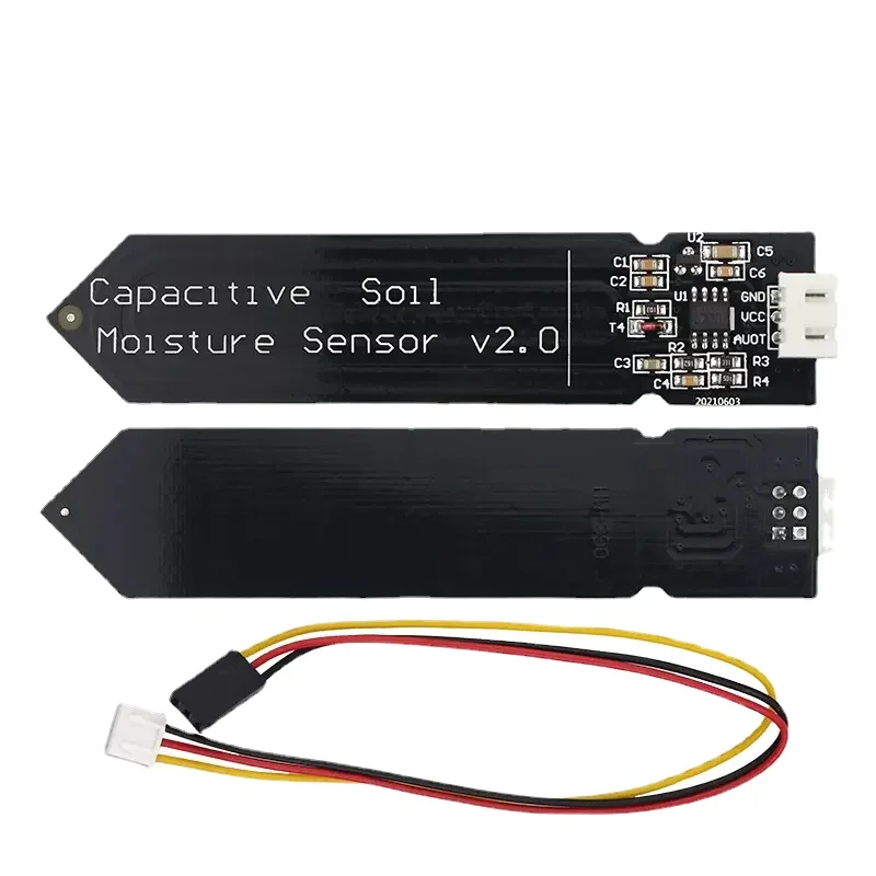 Capacitive Soil Moisture Sensor Module Not Easy to Corrode Wide Voltage Wire 3.3~5.5V Corrosion Resistant W/ Gravity for Arduino