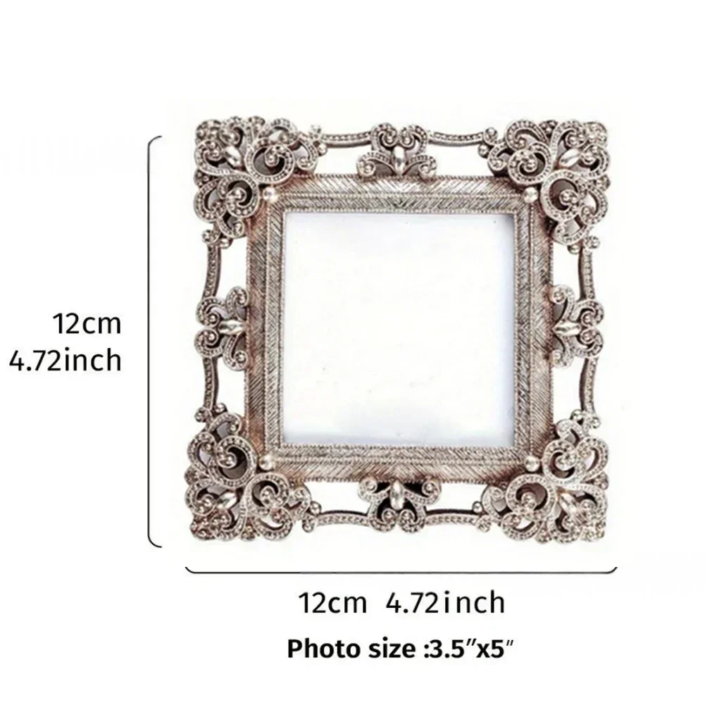 Wedding Decor Vintage Gold Frame Material Resin Tabletop Display Wall Hanging Option Compact Footprint Easel Back Square Design