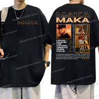 New Rapper Maka 2025 Tour T-shirts Unisex Hip Hop Retro Clothes Men Singer Maka Fashion Shirts Streetwear Short Sleeve T-shirt