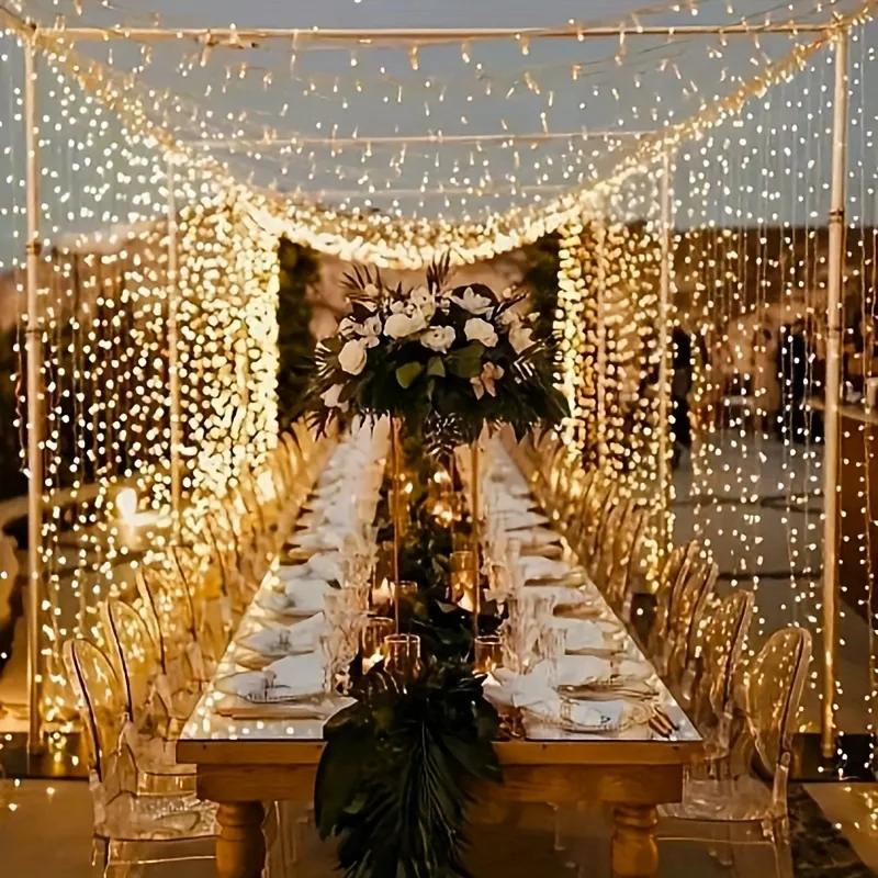USB Indoor Curtain Lights - 8 Modes Fairy String Lights with Remote,Garland for Christmas, Birthday, Wedding, Home Decor
