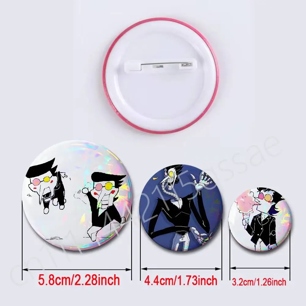 D-DeltaruneS S-Spamton Angel Badges Button Round Creative Pin Brooch Badge Bag Decor Accessories Fans Collect Friends Gifts