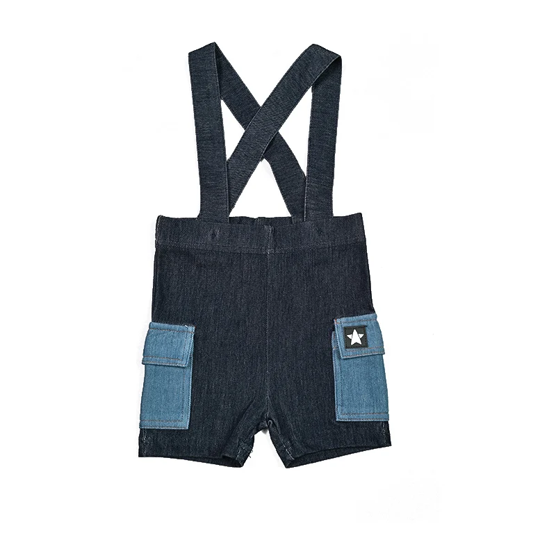 Patchwork Denim Set Tee – Short Pants