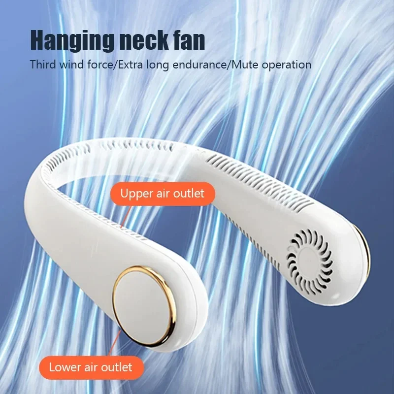 

Portable Bladesess Neckband Fan Hanging Neck Fan Sports Fans Mute Cooler C