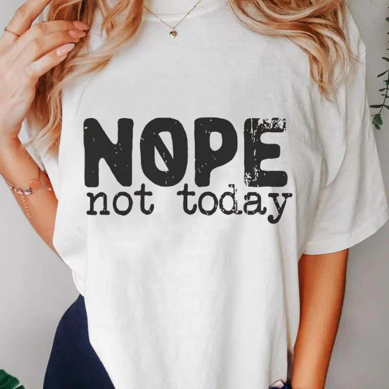 Simple Letter Retro Summer Printed Top T-Shirt Cartoon O-Neck Casual Women's Printed Pattern Regular Clothing Fashion T-Shirt