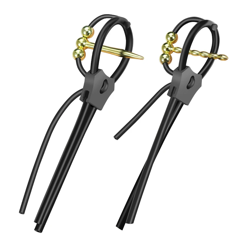 Electric Shock Penis Ring Horse Eye Stick Adjustable Elastic Cock Ring Urethral Stimulation Masturbation Metal Bead Sex Toys view 4